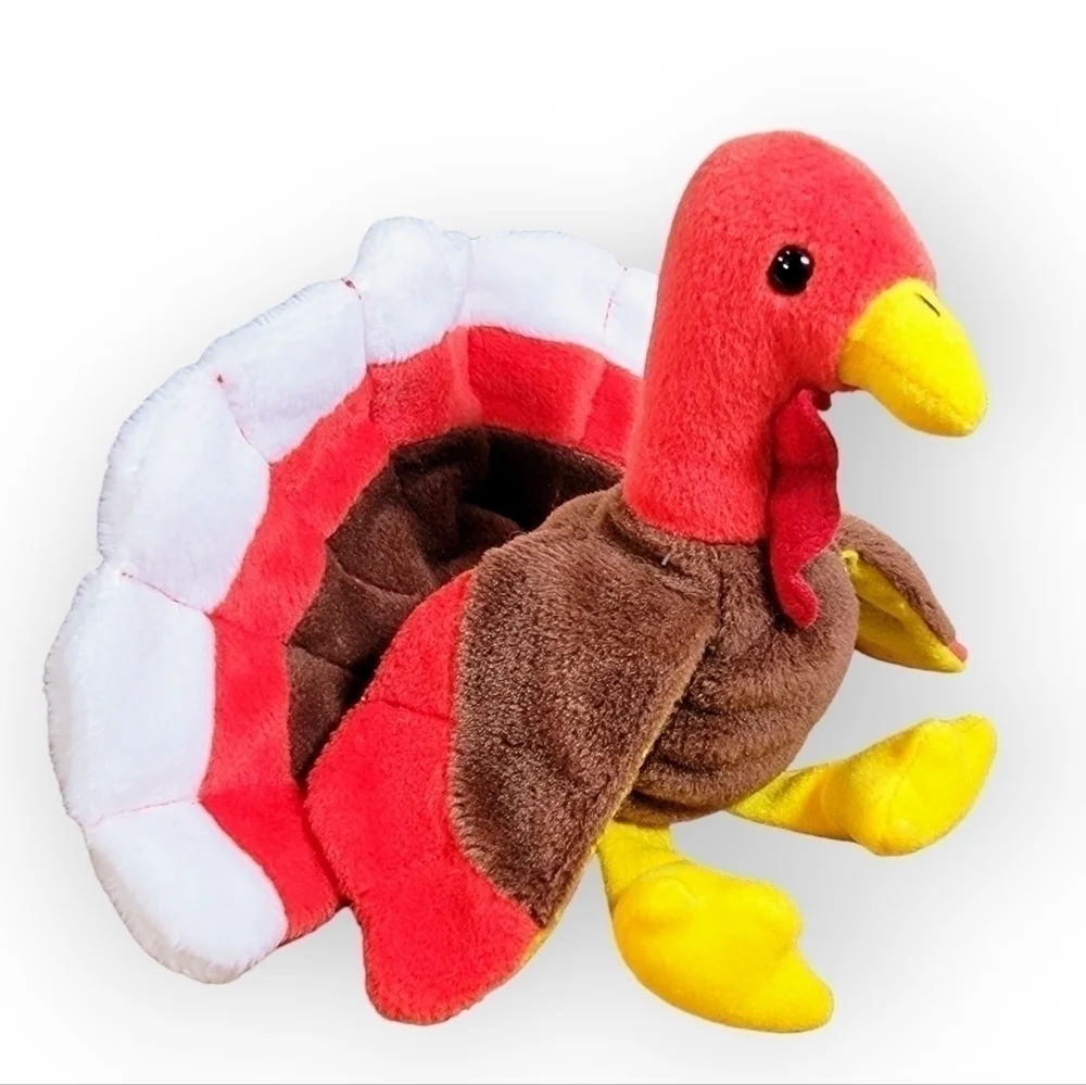 TY Vintage Gobbles Turkey Thanksgiving Plush Animal Beanie Baby Babies 1996 PVC